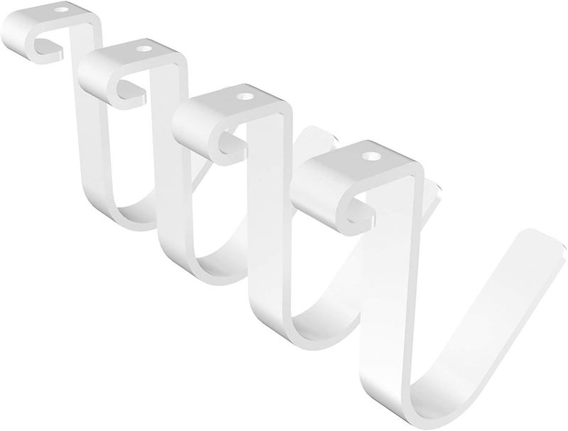 FLEXIMOUNTS 4 Pack Add On Storage Rail Hook Accessory for Ceiling Rack and Wall Shelving, Max Weight Capacity up to 50lbs, White - Image 2